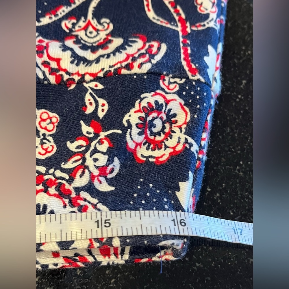 Talbots Jersey Knit Maxi Skirt elastic Waist side Slits red-white-blue SZ. Med - Picture 7 of 15